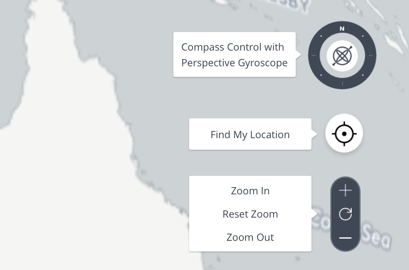 screenshot of map controls